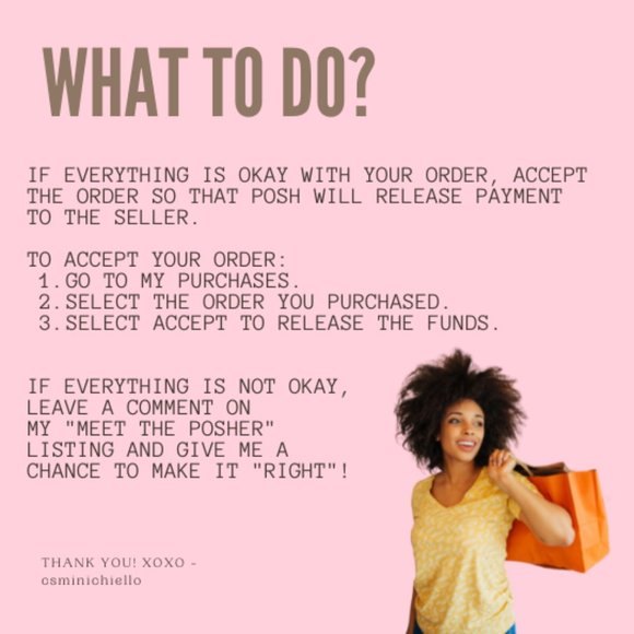 Don't Forget! Posh Etiquette - Accept Your Order on Time - xoxo - Picture 2 of 3